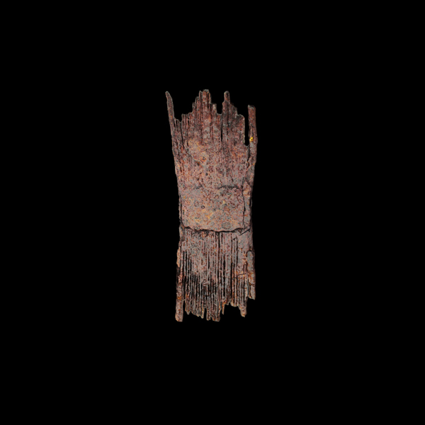 Placa de ferro en forma de peite ou “ripo” rectangular e alongado